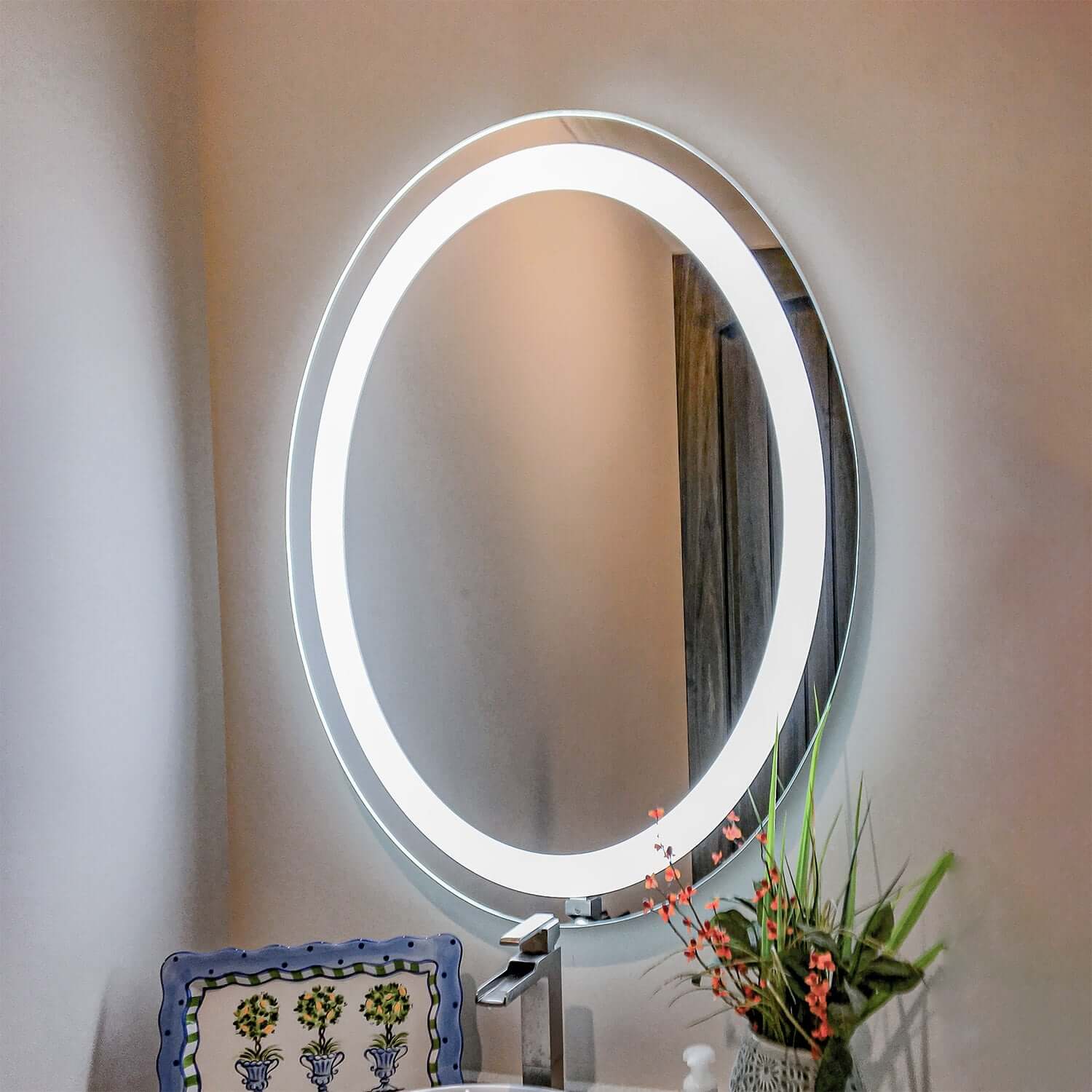Shop Oval Front-Lighted LED Mirrors – Mirrors & Marble