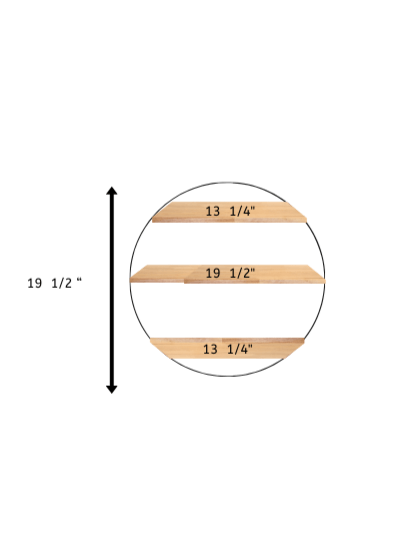 Round Wall-Mounted Shelf with Iron Frame and Wood Panels