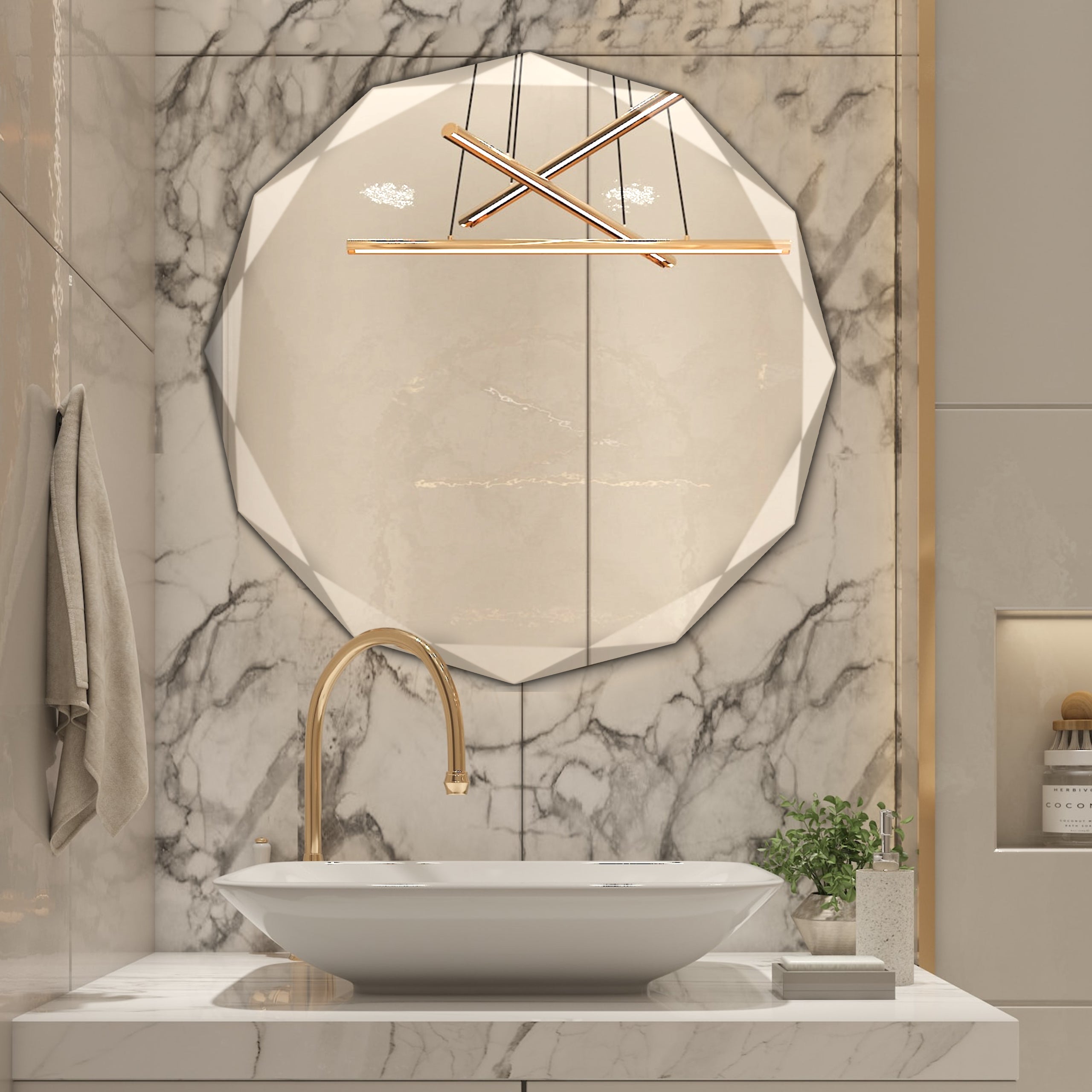 Round Beveled Frameless Mirror