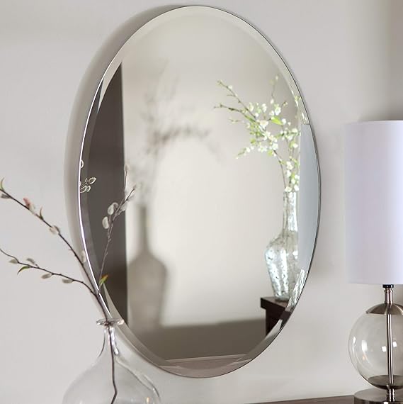 Oval Frameless Mirror
