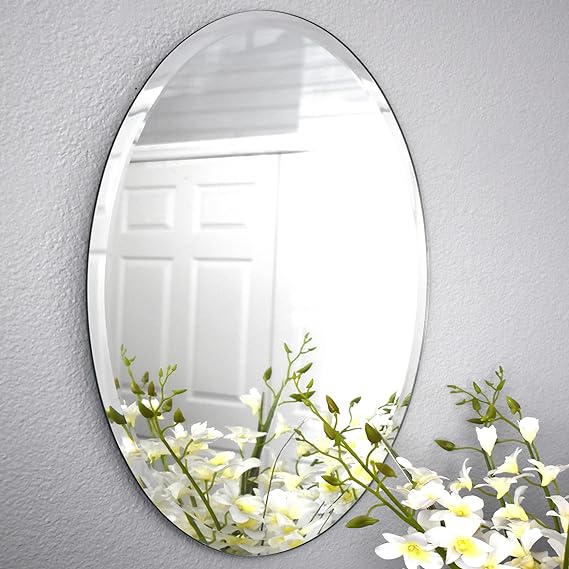 Oval Frameless Mirror