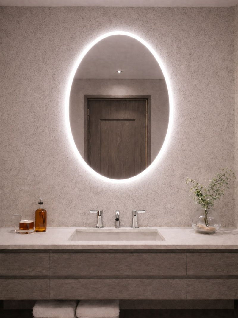 LED Mirror (Side-Lighted Oval) 24" x 32" (or 32" x 24")