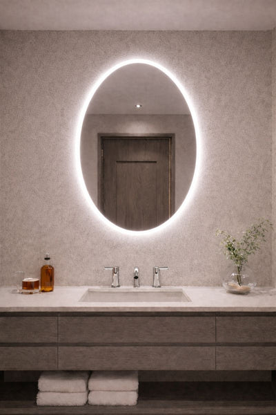 LED Mirror (Side-Lighted Oval) 32" x 40" | 2-Piece