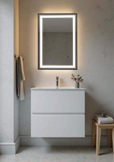 Metal Framed LED Mirror 24" x 36" (or 36" x 24") | Reversible
