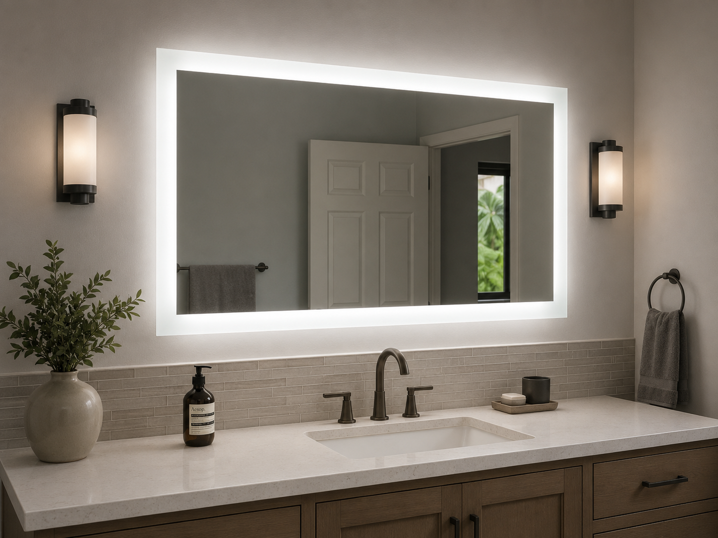 Lexington • Side-Lit Mirror • 60" x 40" • 2 Piece