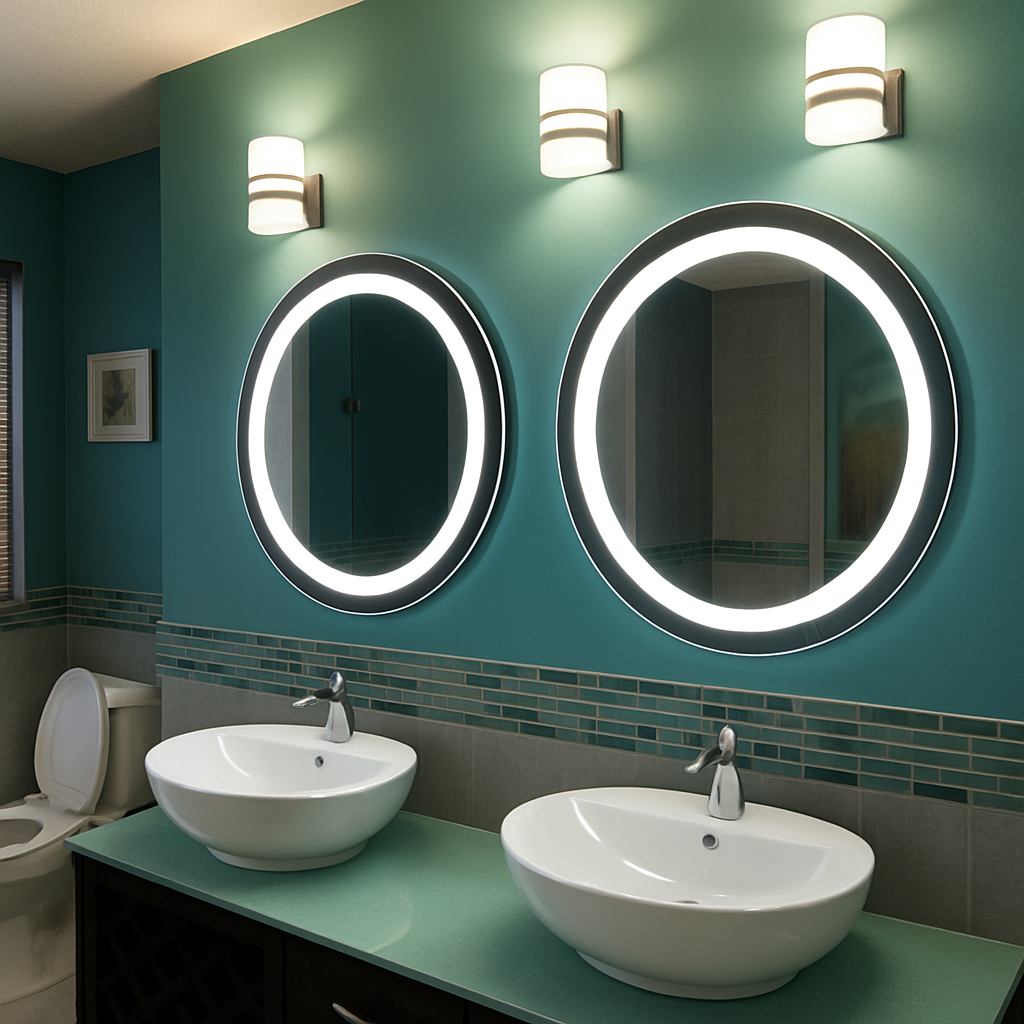 Linden • Front-Lit Oval Mirror • 24" x 32" • 2 Piece