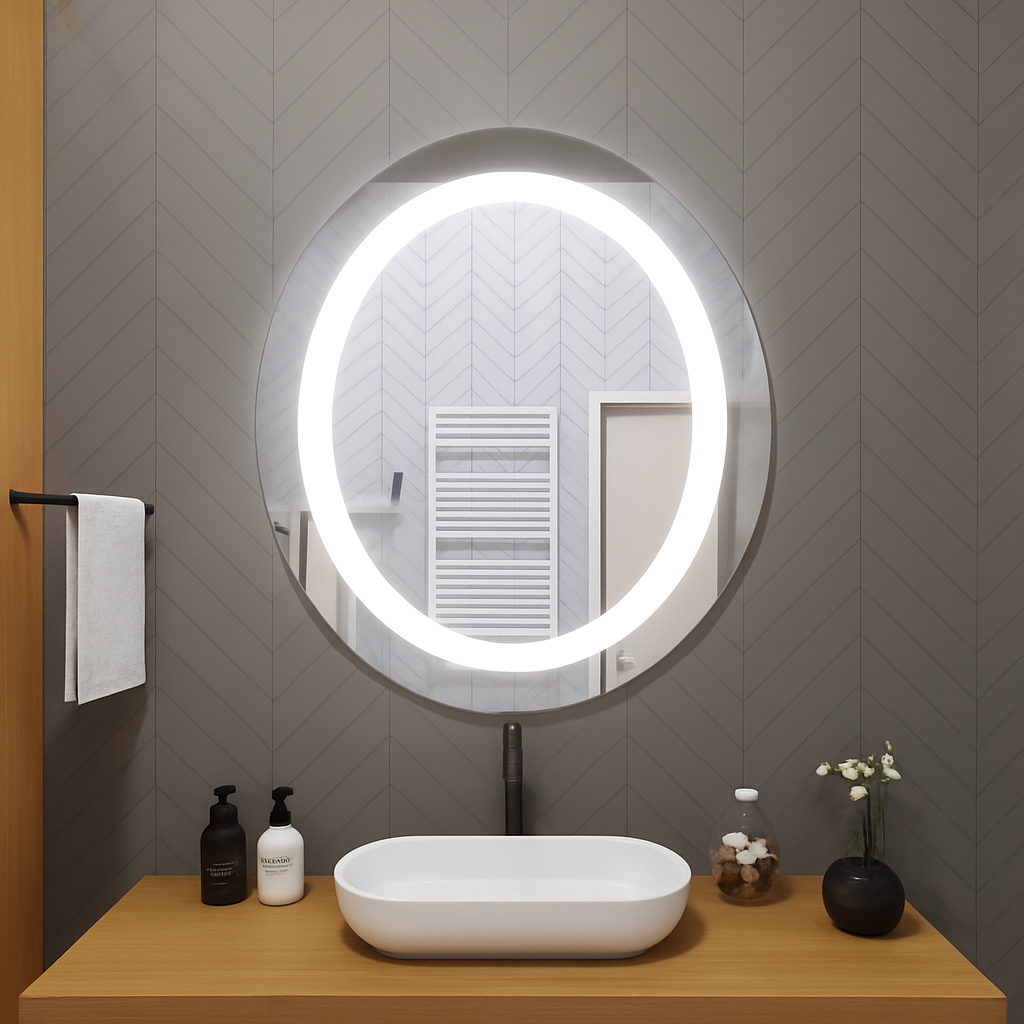 Linden • Front-Lit Oval Mirror • 24" x 32" • 2 Piece
