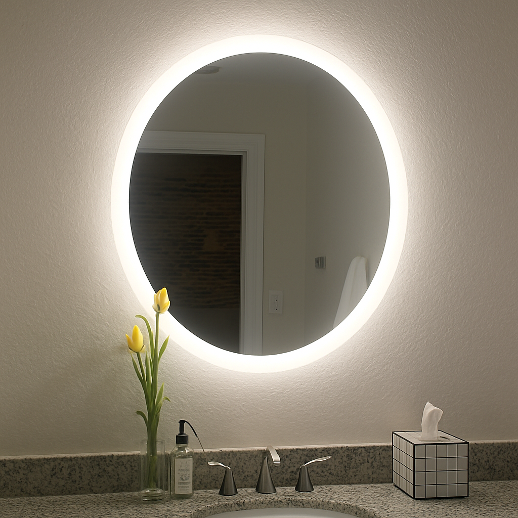 Laurel • Side-Lit Oval Mirror • 30" x 36" • 2 Piece