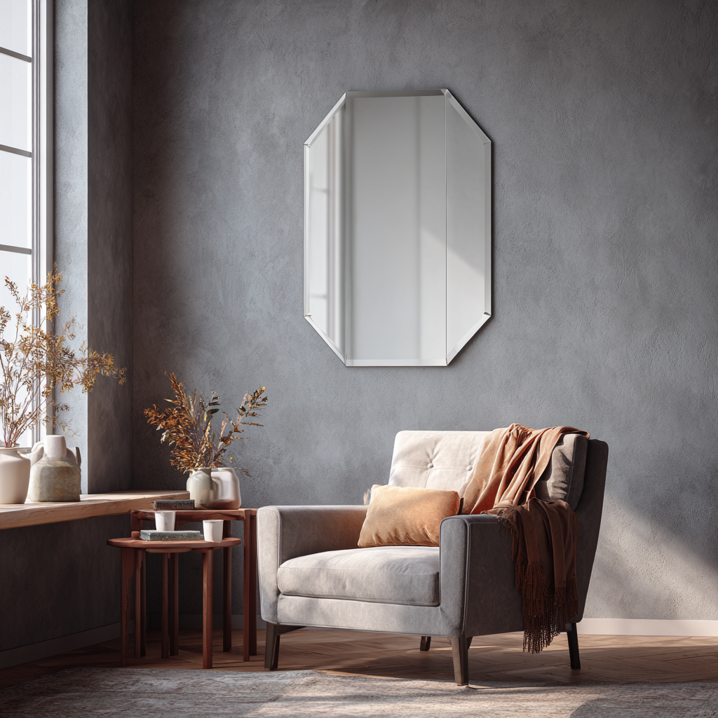 Octagon Frameless Mirror