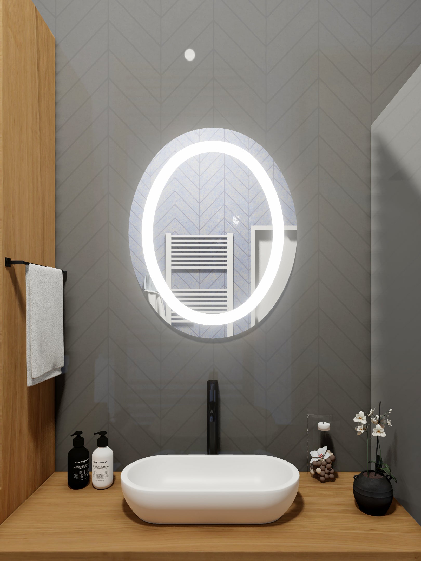 LED Mirror (Front-Lighted Oval) 24" x 32"