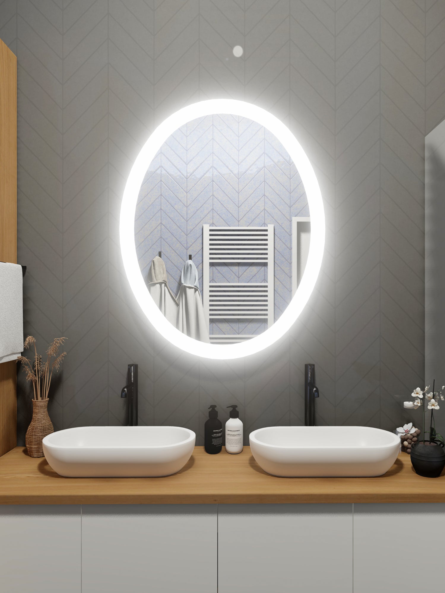 LED Mirror (Side-Lighted Oval) 32" x 40"