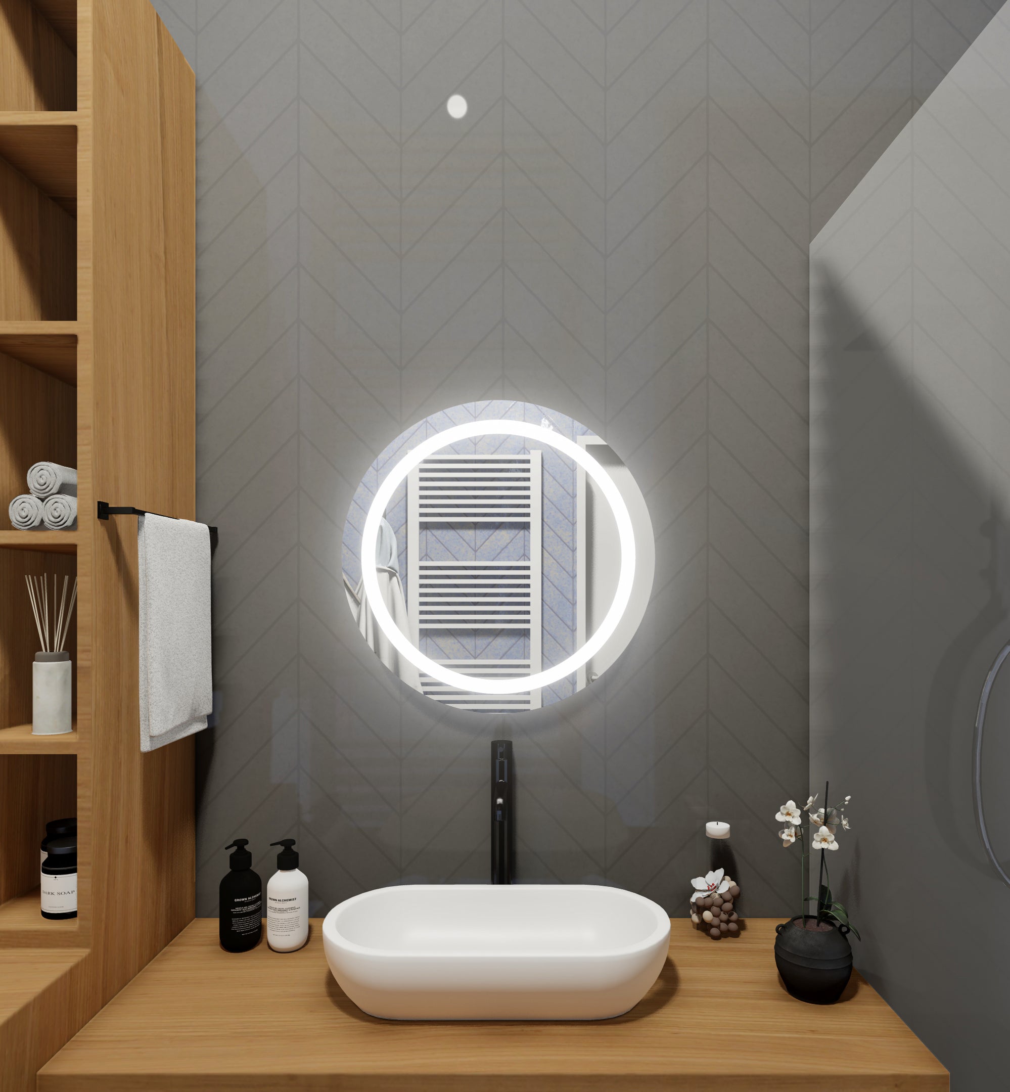 LED Mirror (Front-Lighted Round) 24" x 24"