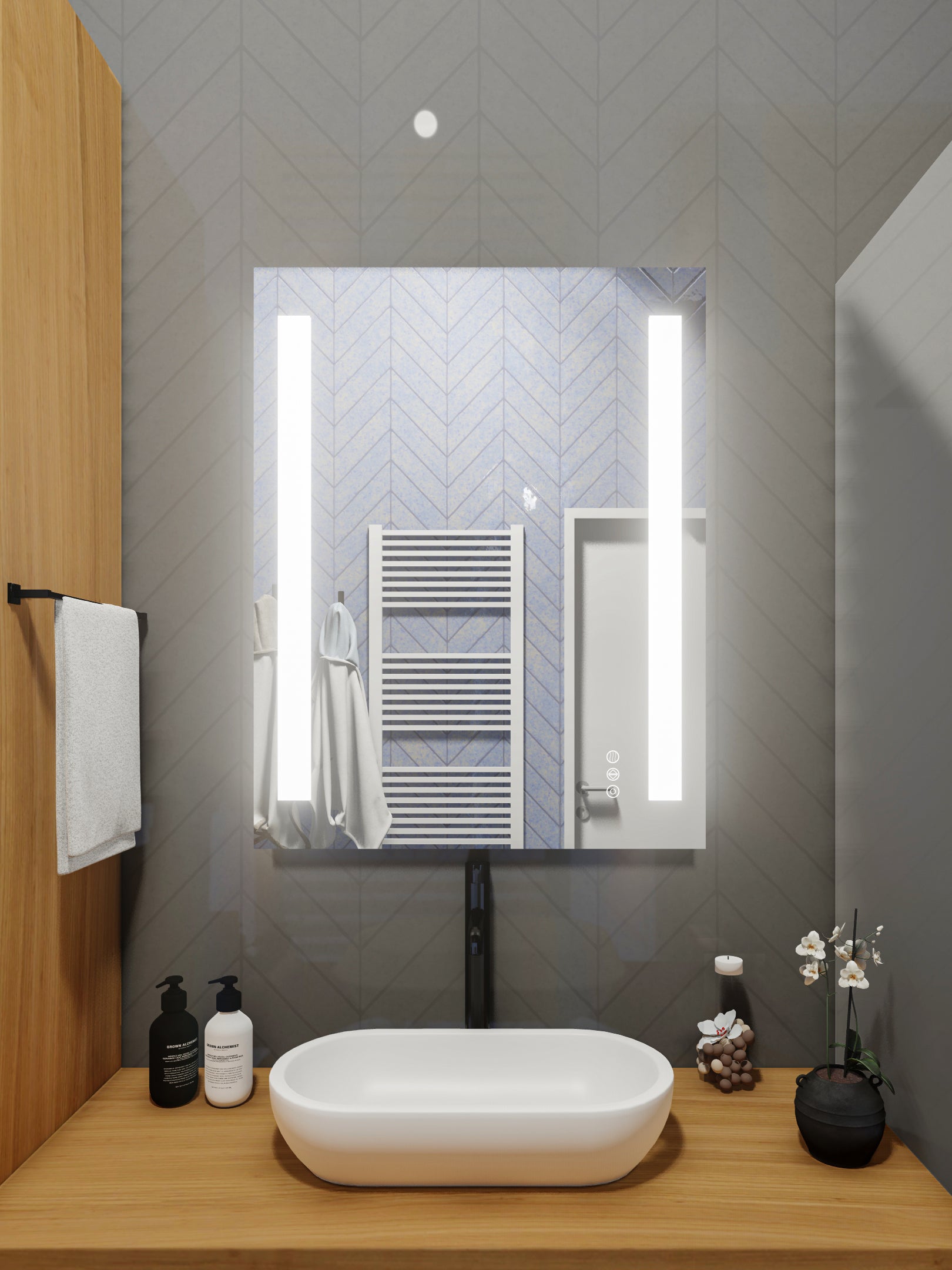 LED Mirror (Front-Lighted Bars) 48" x 36"