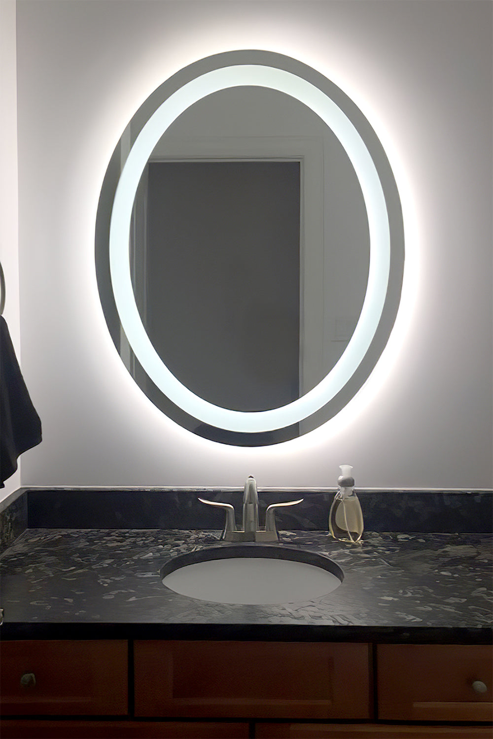 LED Bathroom Vanity Mirror Oval Front Lighted 32x40 B