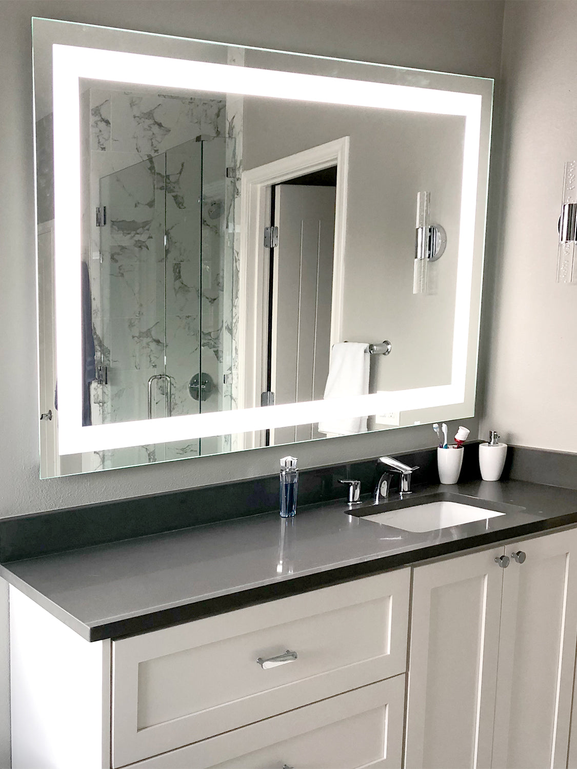 LED Bathroom Vanity Mirror Rectangular Front Lighted 60x40 B