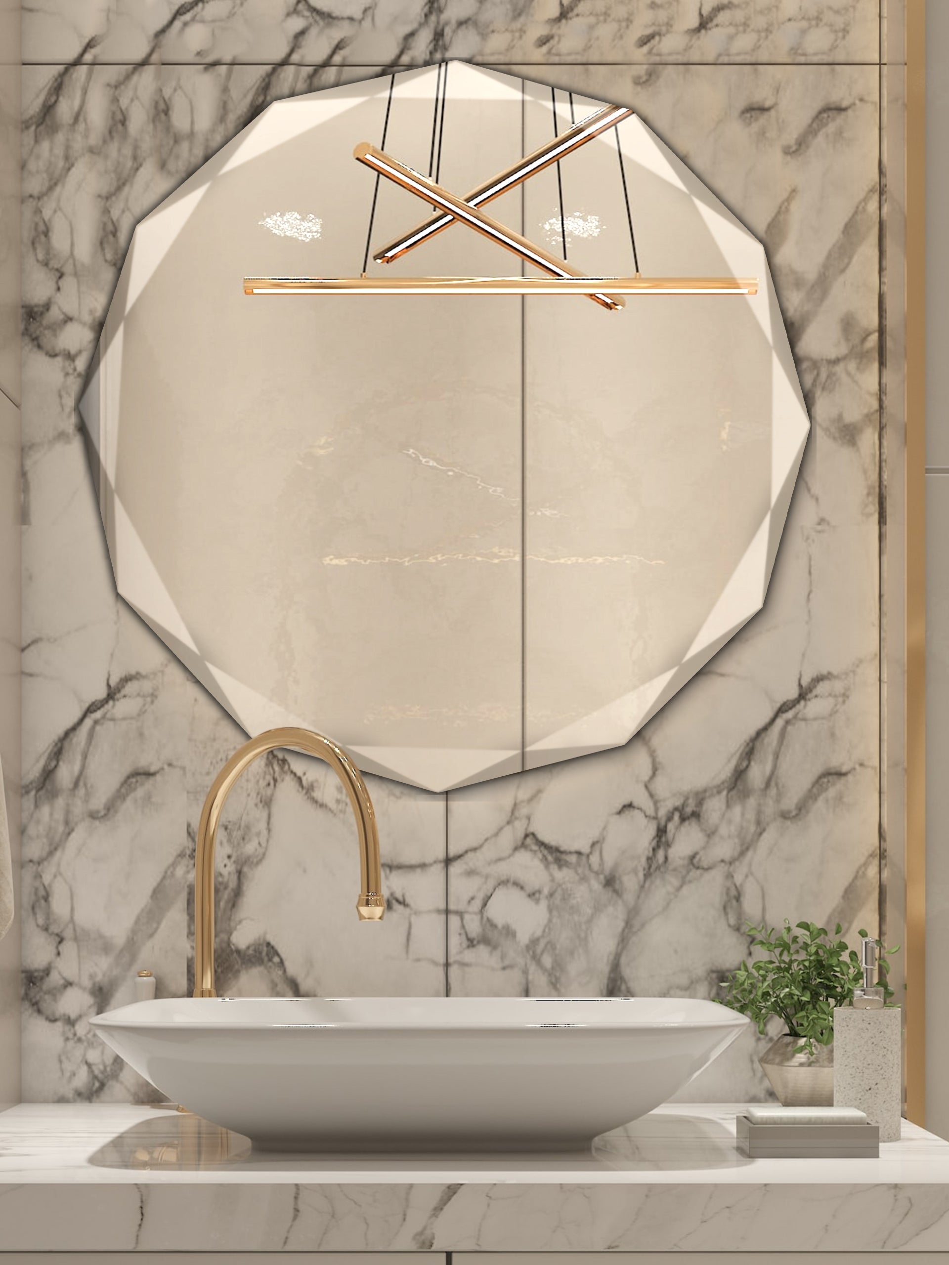 Round Beveled Frameless Mirror