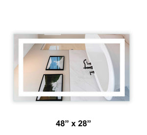 Front-Lit LED Bathroom Mirror 48" x 28" Rectangle