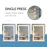 Front-Lit LED Bathroom Mirror 36" x 40" Rectangle