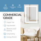 Front-Lit LED Bathroom Mirror 36" x 40" Rectangle