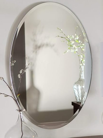 Oval Frameless Mirror
