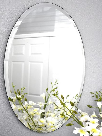 Oval Frameless Mirror