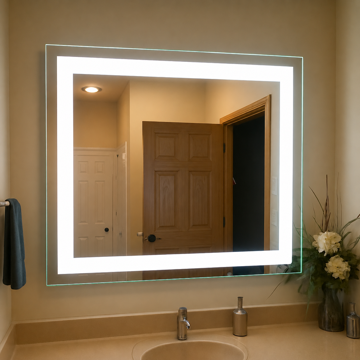 Liberty • Front-Lit Mirror • 48" x 40" • 2 Piece