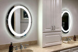 Front-Lit LED Bathroom Mirror 32" x 24" Oval