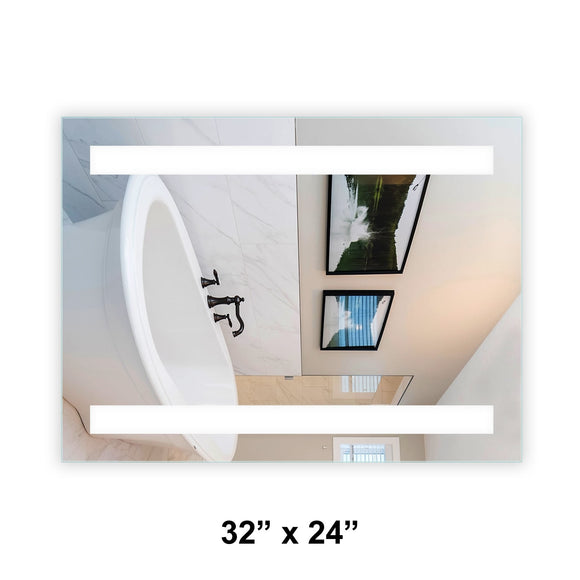 Front-Lit Vertical Bar LED Bathroom Mirror 32