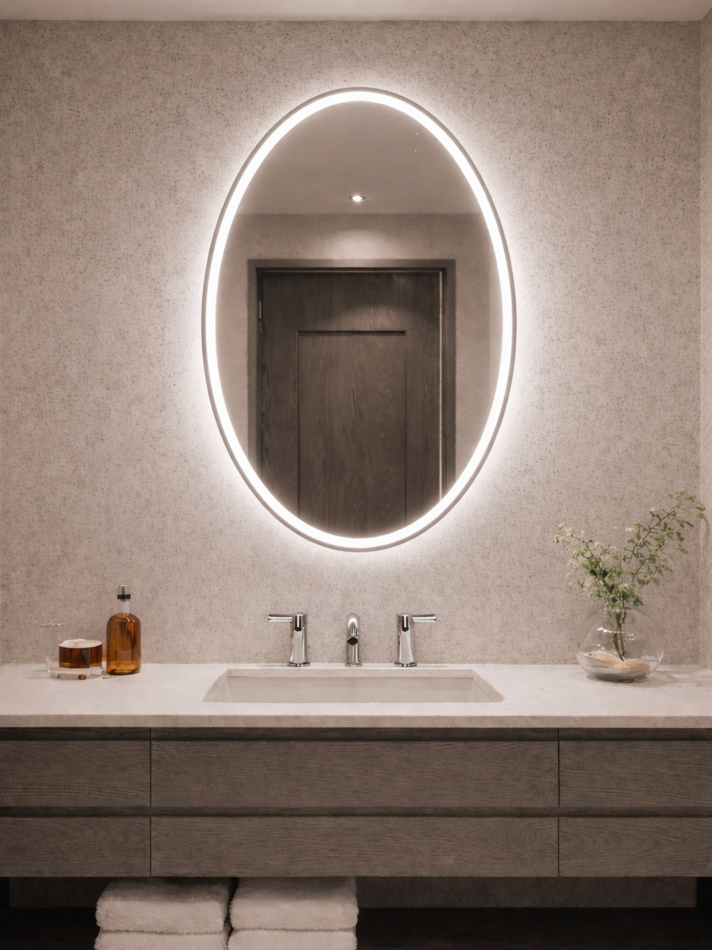 Linden • Front-Lit Oval Mirror • 24" x 32" • 1 Piece