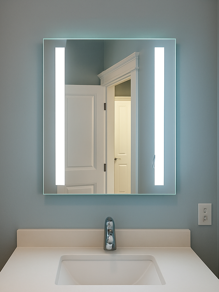 Lincoln • Front-Lit Bars Mirror • 24" x 32" • 2 Piece