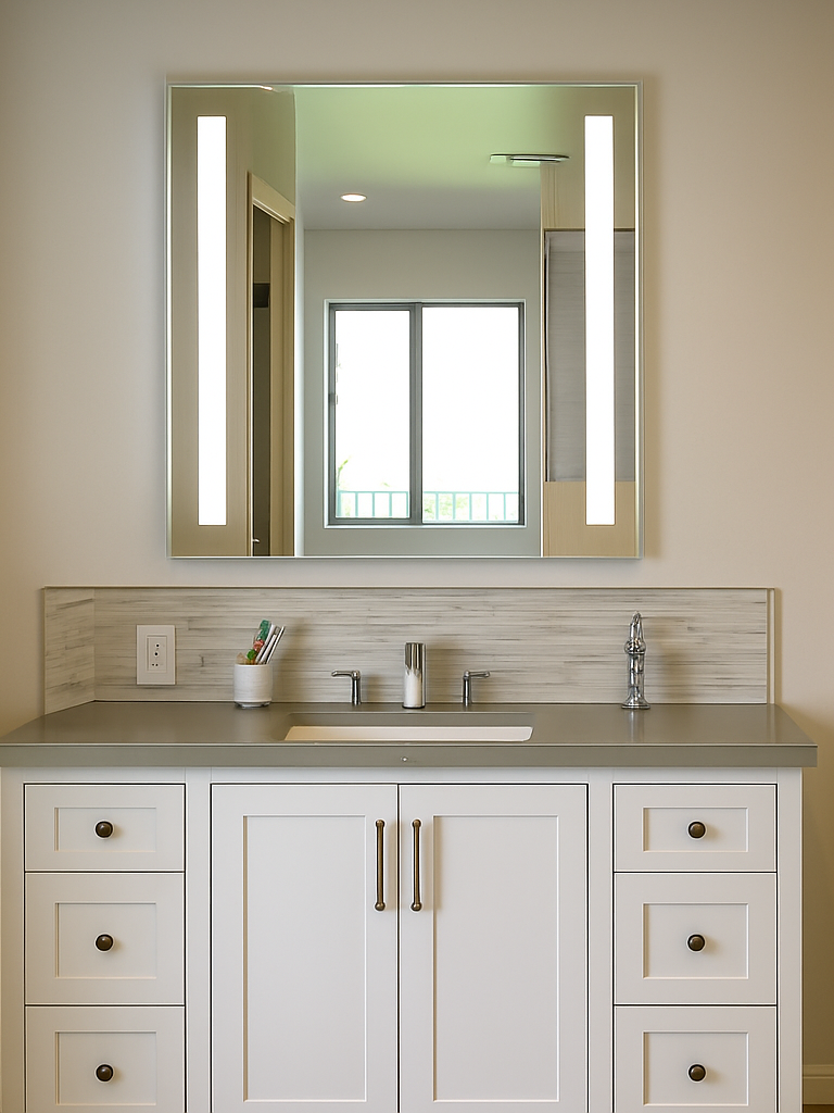 Lincoln • Front-Lit Bars Mirror • 36" x 40" • 2 Piece