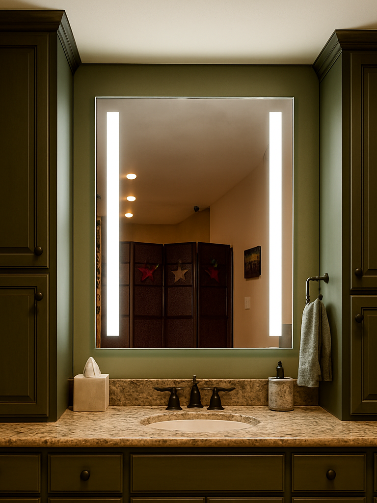 Lincoln • Front-Lit Bars Mirror • 36" x 48" • 2 Piece