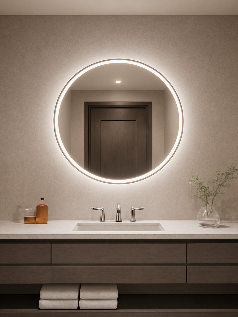 Largo • Front-Lit Round Mirror • 32" Round • 1 Piece