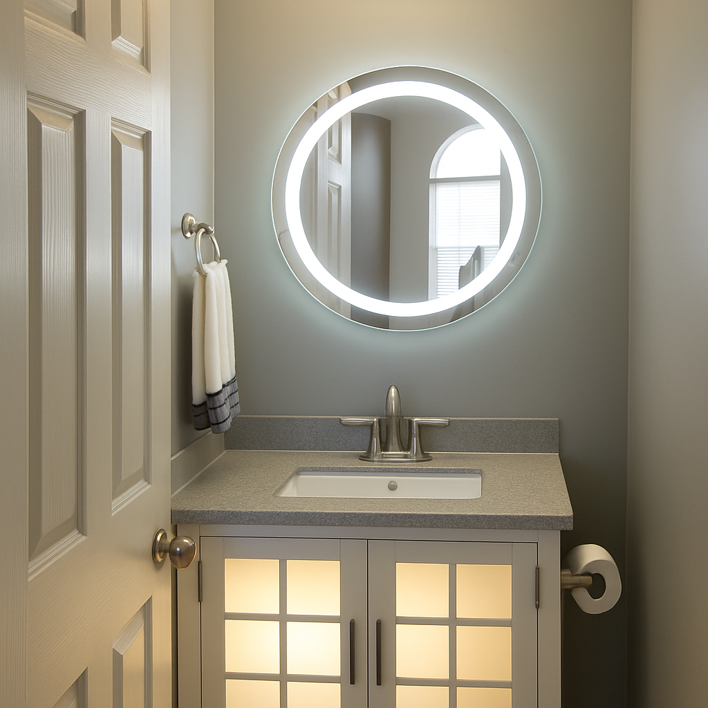Largo • Front-Lit Round Mirror • 36" Round • 2 Piece