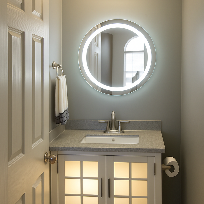 Largo • Front-Lit Round Mirror • 36" Round • 2 Piece