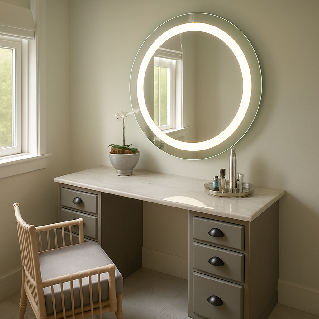 Largo • Front-Lit Round Mirror • 40" Round • 2 Piece