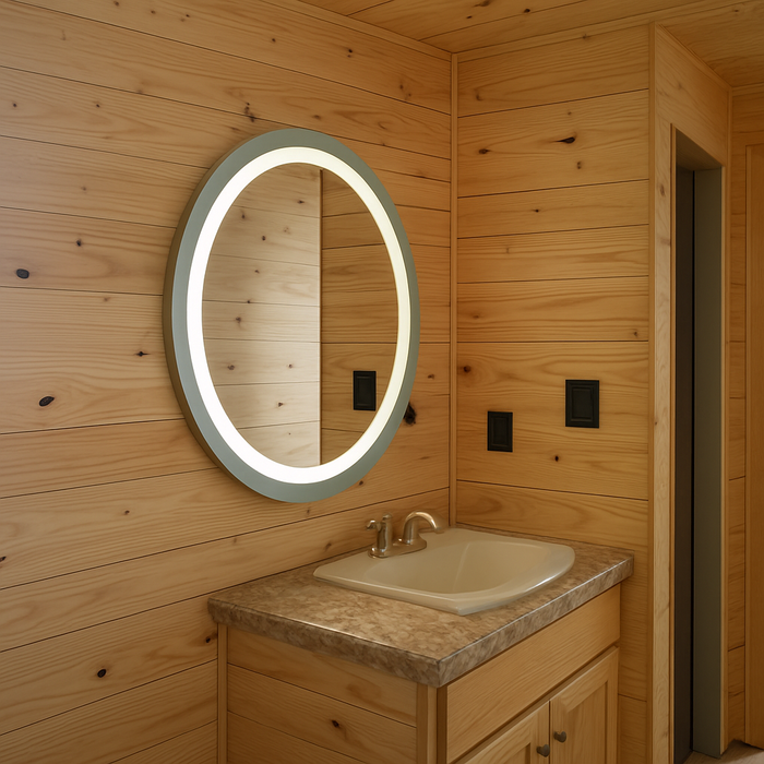 Largo • Front-Lit Round Mirror • 40" Round • 2 Piece