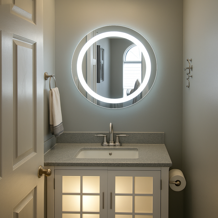 Largo • Front-Lit Round Mirror • 44" Round • 2 Piece