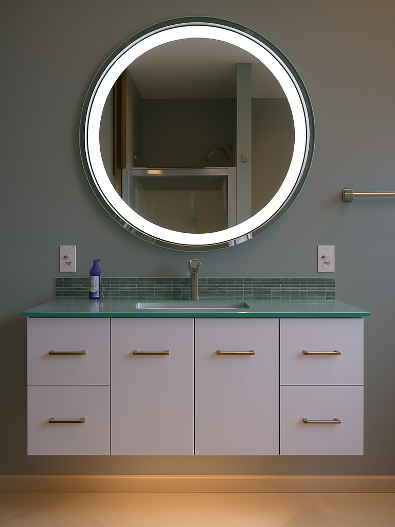 Largo Front-Lit Round Mirror 44" Round 2 Piece #inspo