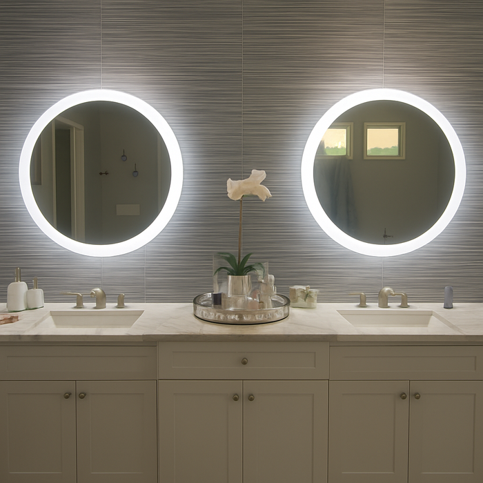 Lakeland • Side-Lit Round Mirror • 24" Round • 2 Piece