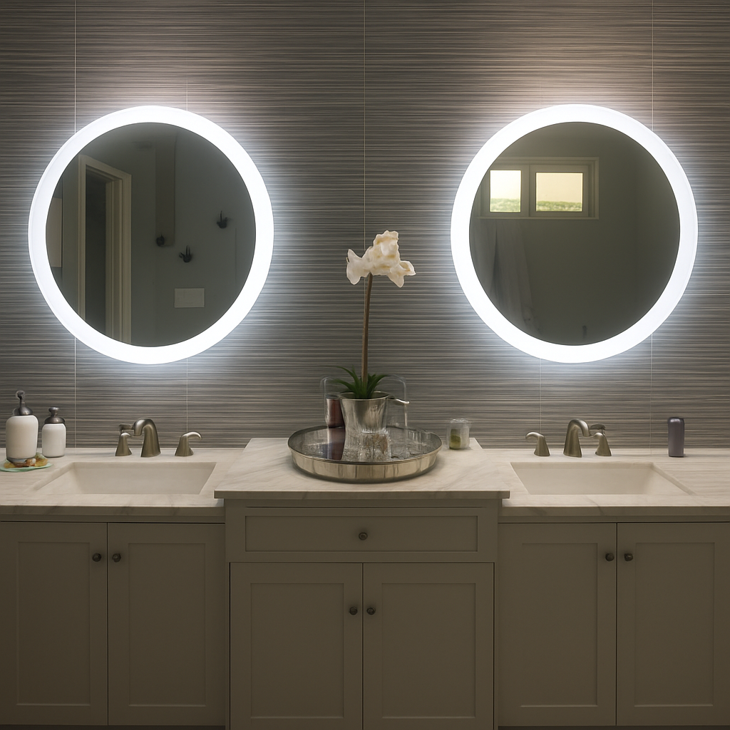 Lakeland Side-Lit Round Mirror 36" Round 2 Piece #inspo