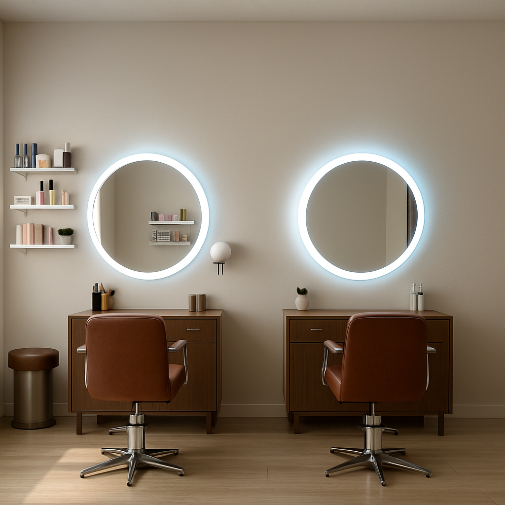 Lakeland • Side-Lit Round Mirror • 40" Round • 2 Piece