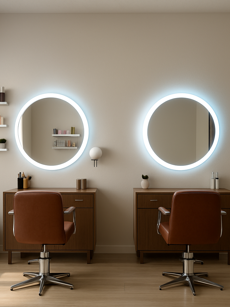 Lakeland • Side-Lit Round Mirror • 40" Round • 2 Piece