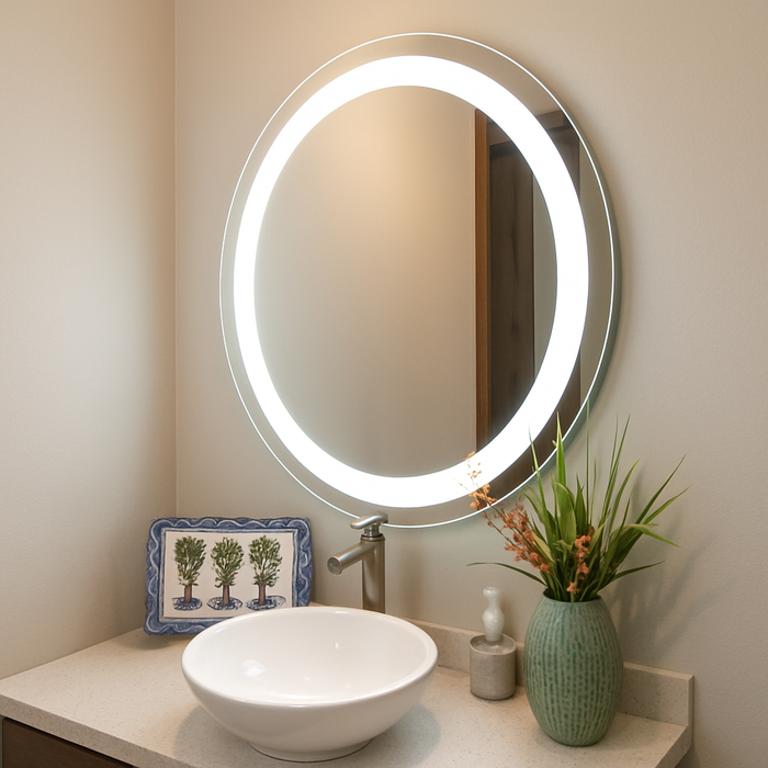Linden • Front-Lit Oval Mirror • 30" x 36" • 2 Piece