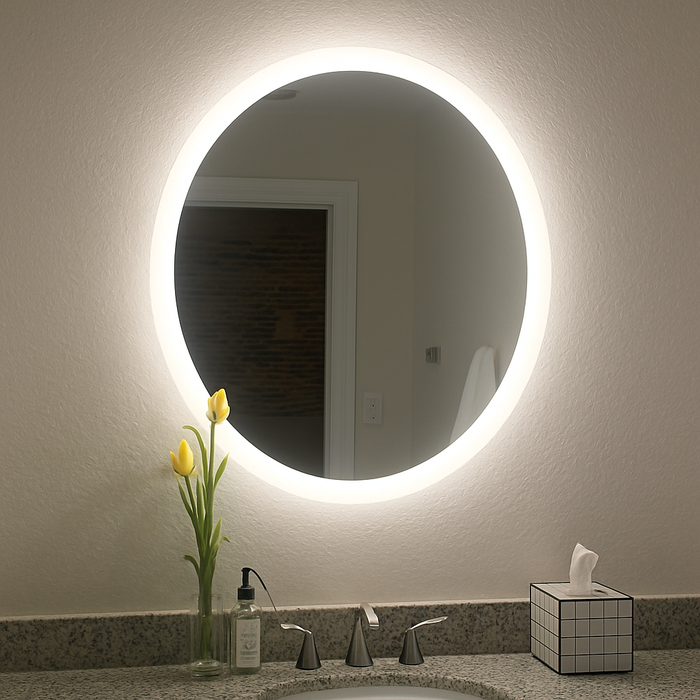 Laurel • Side-Lit Oval Mirror • 30" x 36" • 2 Piece