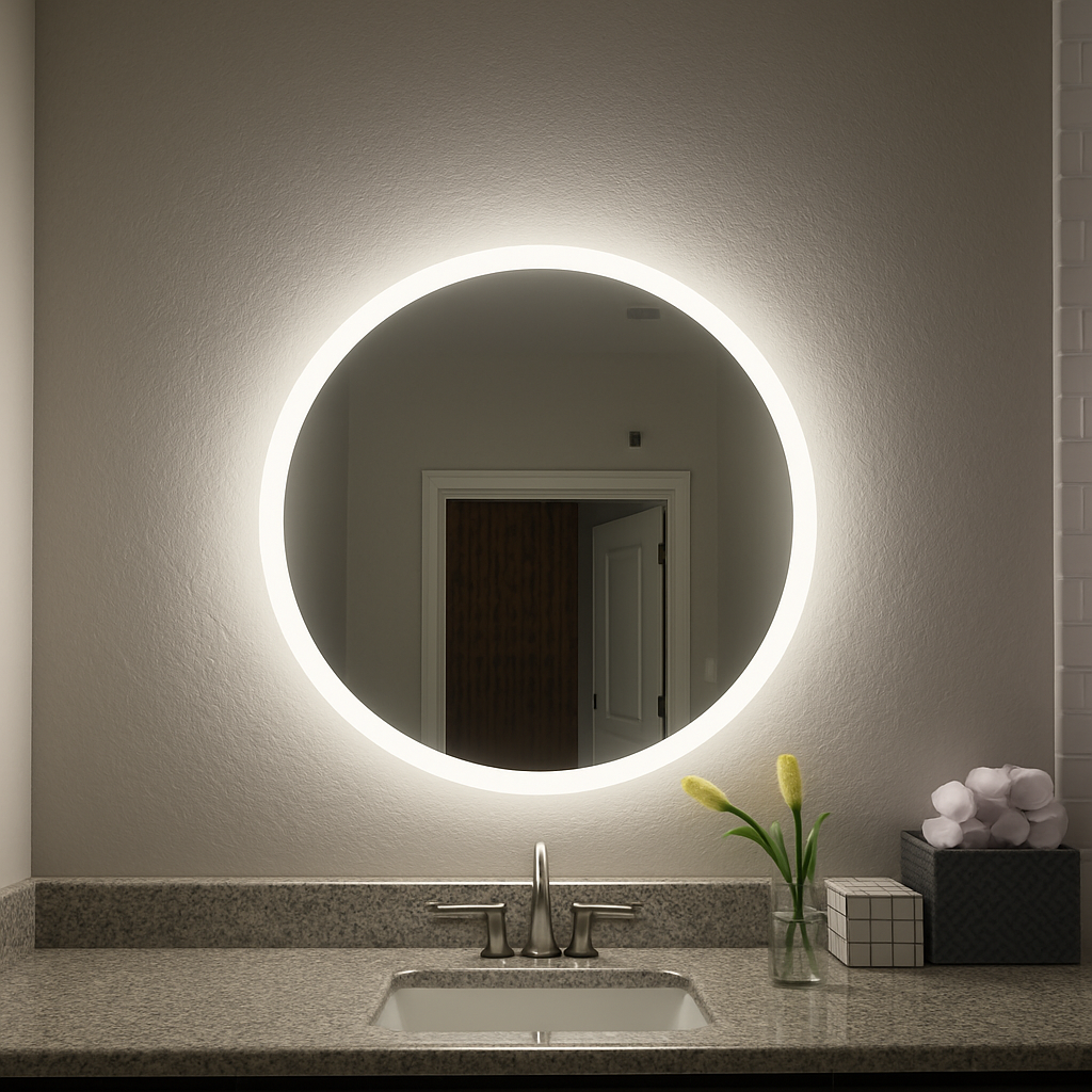 Laurel • Side-Lit Oval Mirror • 32" x 40" • 2 Piece