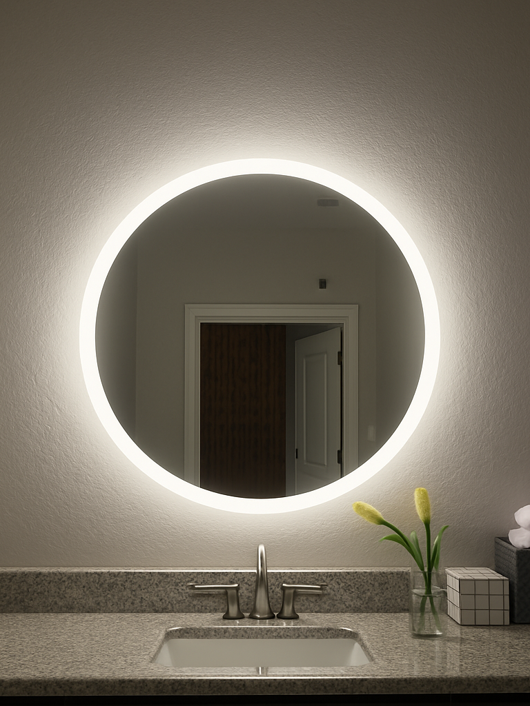 Laurel • Side-Lit Oval Mirror • 32" x 40" • 2 Piece