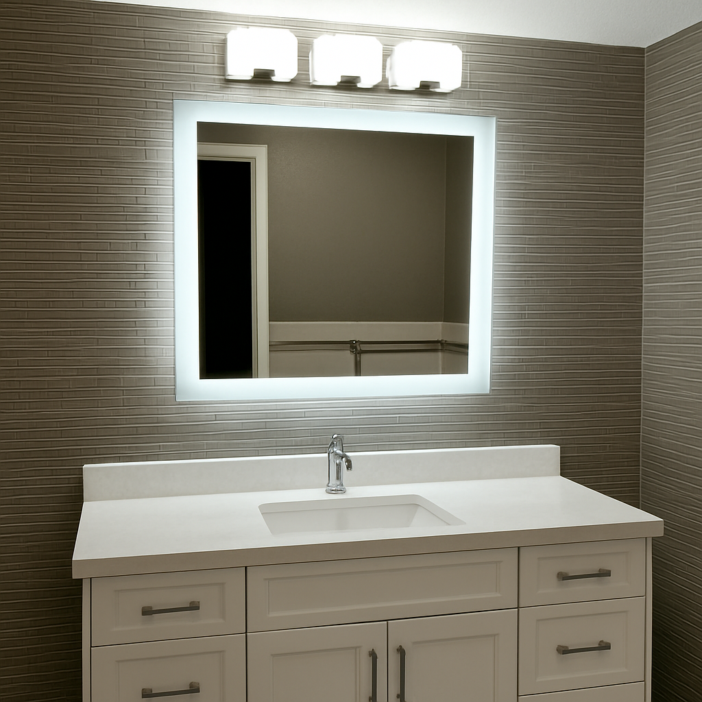 Lexington Side-Lit Mirror 48" x 48" 2 Piece #inspo