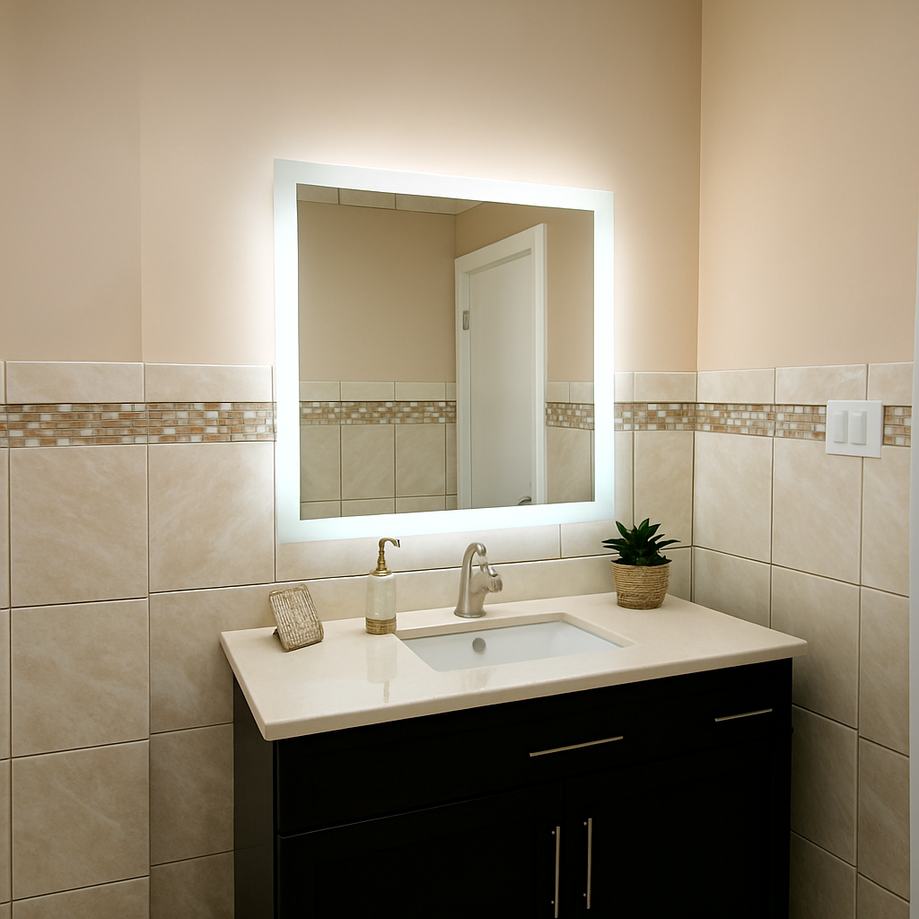 Lexington Side-Lit Mirror 48" x 48" 2 Piece #inspo