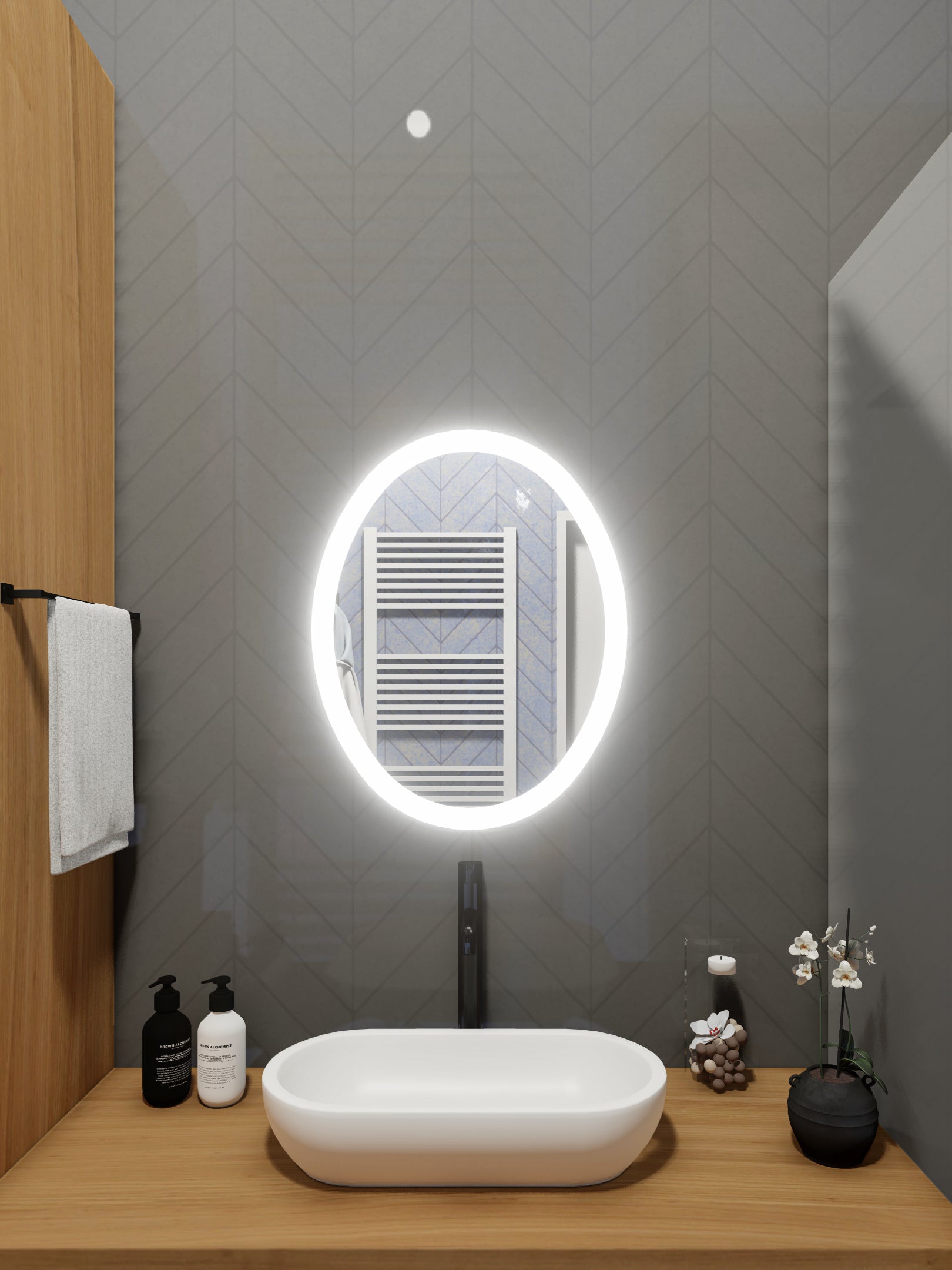 LED Mirror (Side-Lighted Oval) 20" x 28"